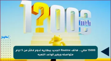 15000 مللي.. هاتف Realme الجديد ببطارية تدوم لأكثر من 5 أيام متواصلة ويغير قواعد اللعبة